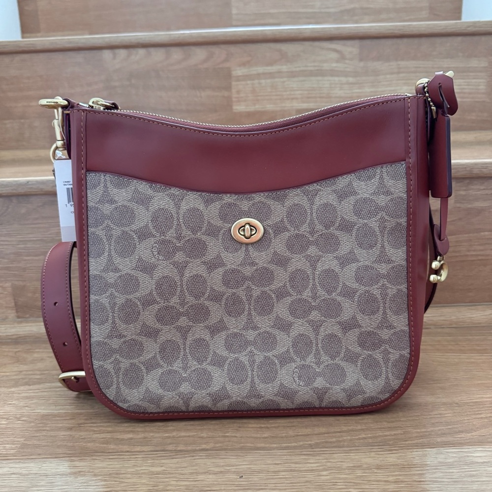 Coach Chaise Crossbody Bag In Signature Canvas In Tan Rust C8487